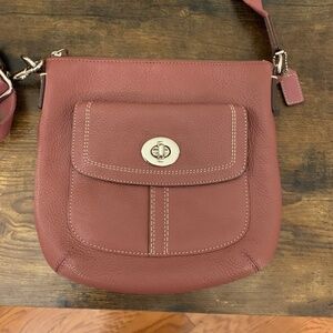 Coach Crossbody Coral Leather Bag - Pre-Owned